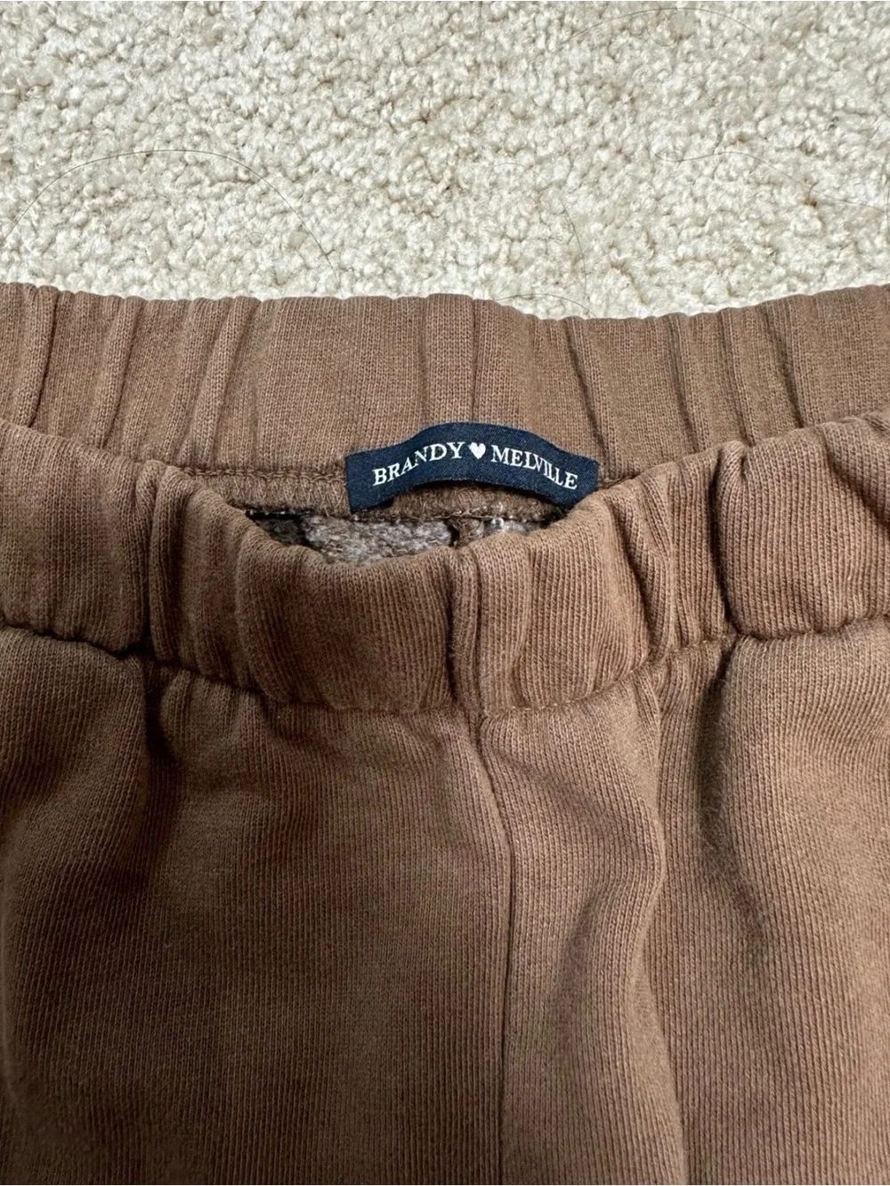 Brandy Melville Brown Elastic-Waist Jogger Pants - Picture 2 of 2
